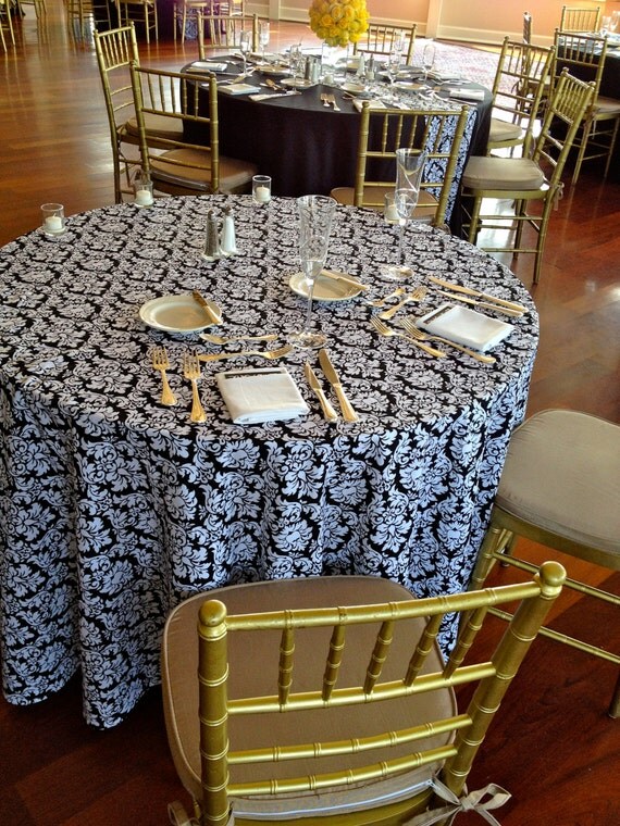 Free US Shipping Custom Made Wedding Table Linens Black and