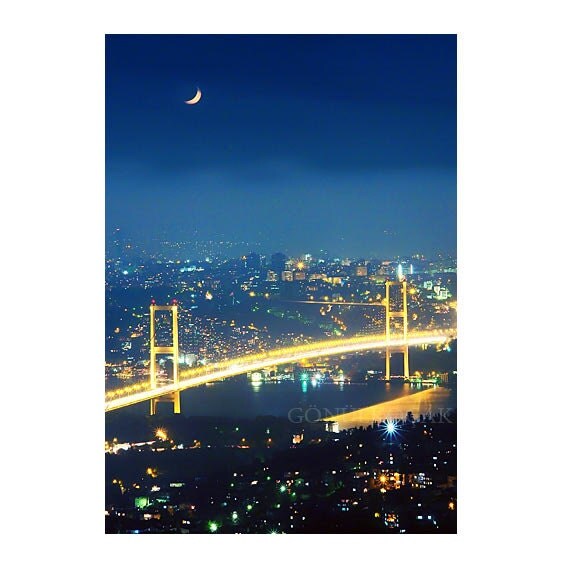 Items similar to Wall decor istanbul City Photography Night