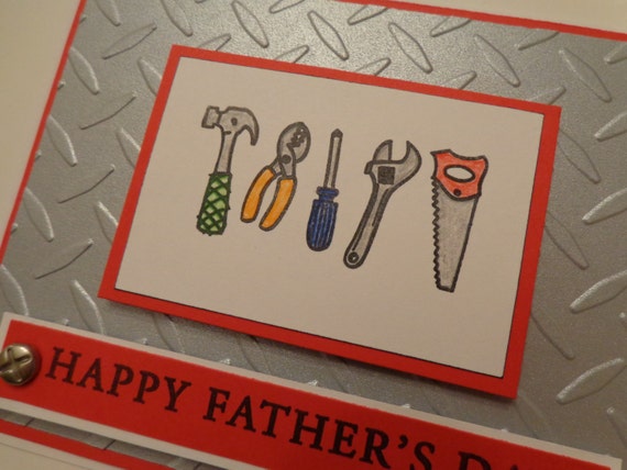 Handmade Father's Day Card With Tools Dad's Day Card