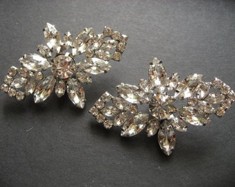 Victorian Glamours Swarovski Rhinestones Crystals Wedding Bridal Bridesmaids Flower Girls Shoe Clips, Dance Shoe Clips, Bridal Shoes, Engage