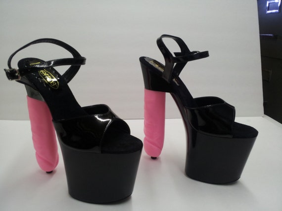 Items similar to Black and Pink 8 inch Penis Dilettos Stilettos on Etsy