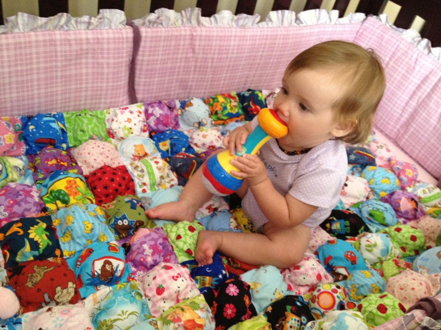 Homemade Biscuit Baby Quilt Dora Backing