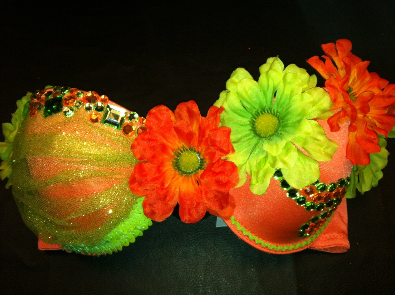 EDC rhinestone & daisy Rave Hippie costume dance