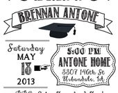 Black & White Mixed Typography Graduation Party Invitation - Printable Il_170x135