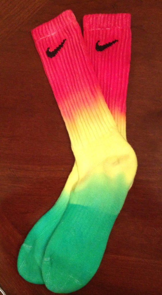 Tie Dye Rasta Nike socks bright fun hand dyed accessories