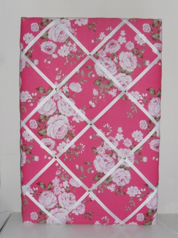 Padded fabric notice/bulletin cork board by HandmadeByMooms