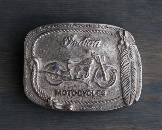 Vintage Indian Motorcycles Solid 950 Silver Belt Buckle