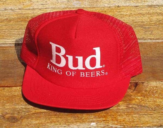Vintage 80s Budweiser King of Beers Mesh Snapback Hat Last One