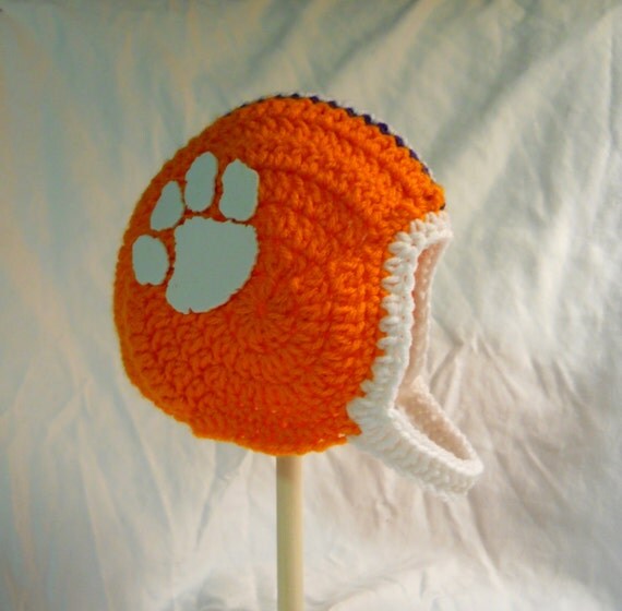 Clemson Tigers Crochet Baby Football Helmet Hat by CDBStudio