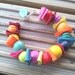 Handmade Wood Beaded and Fabric Bracelet