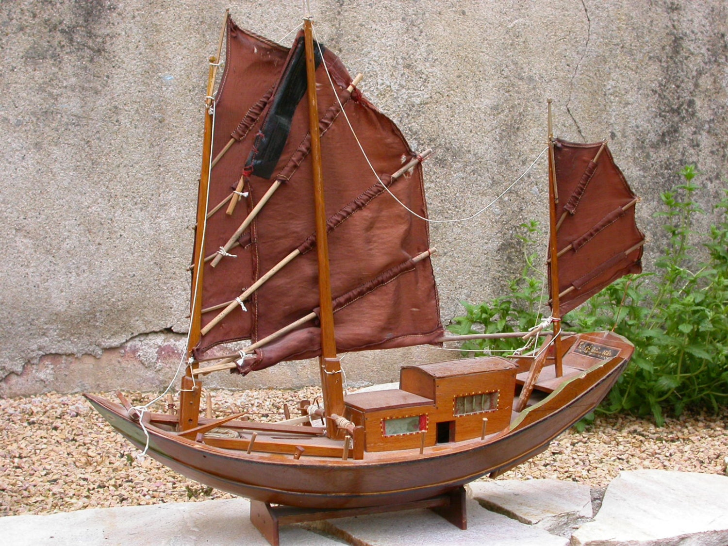Chinese Junk Boat vintage hand made wood wooden ship boat