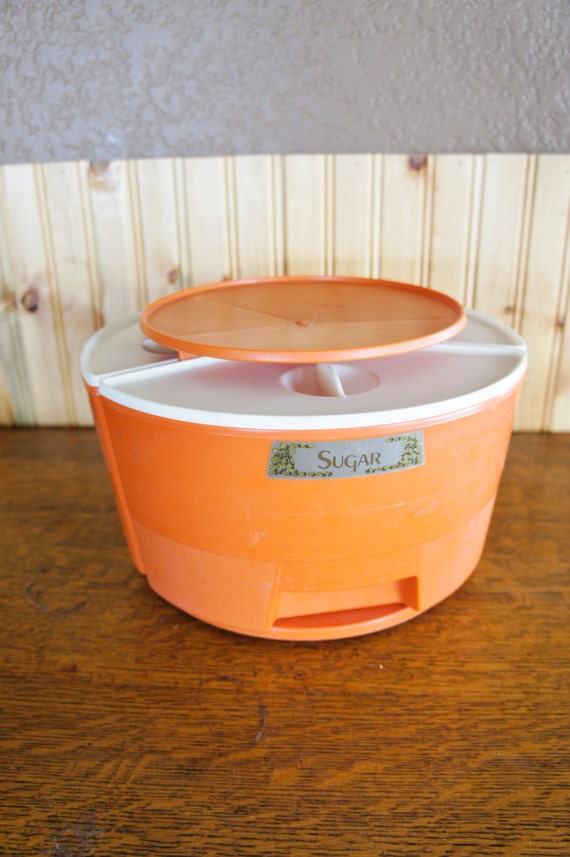 retro lazy susan kitchen canister set orange rubbermaid