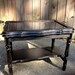 Vintage accent table with removable glass tray