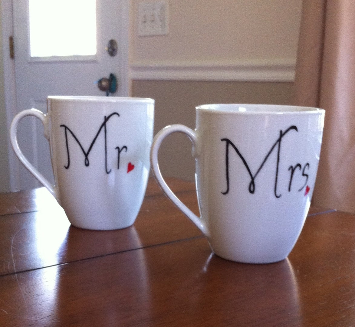 Wedding Mr. And Mrs. Coffee Mug by TulaTinkers on Etsy