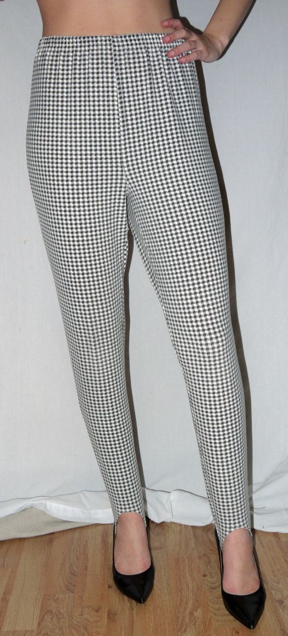 Vintage 80s 90s Stirrup Pants Stirrups Leggings High Waist