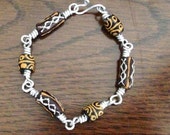 African jewelry, African bead bracelet, wire wrap bracelet, beaded bracelet, unisex jewelry