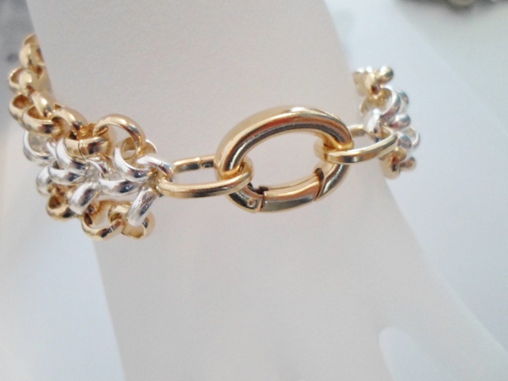 1 Gold Self Closing Hinged Clasps with Oval Jumprings by KallyCo