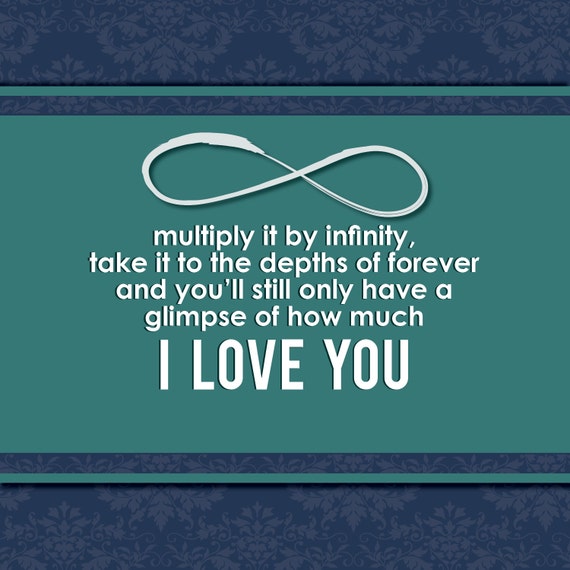 I Love you Infinity Quote by WithAyDesign on Etsy