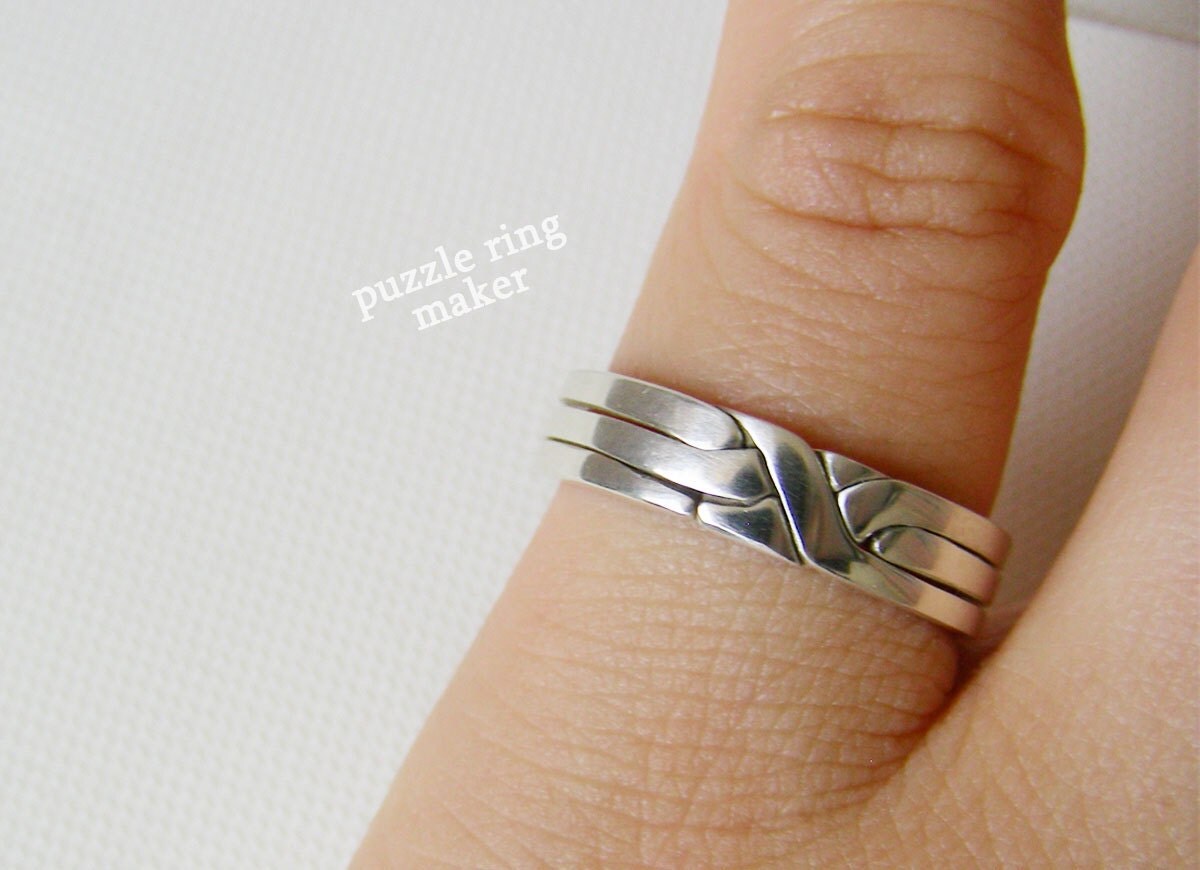 NEO Unique Puzzle Rings by PuzzleRingMaker Sterling Silver