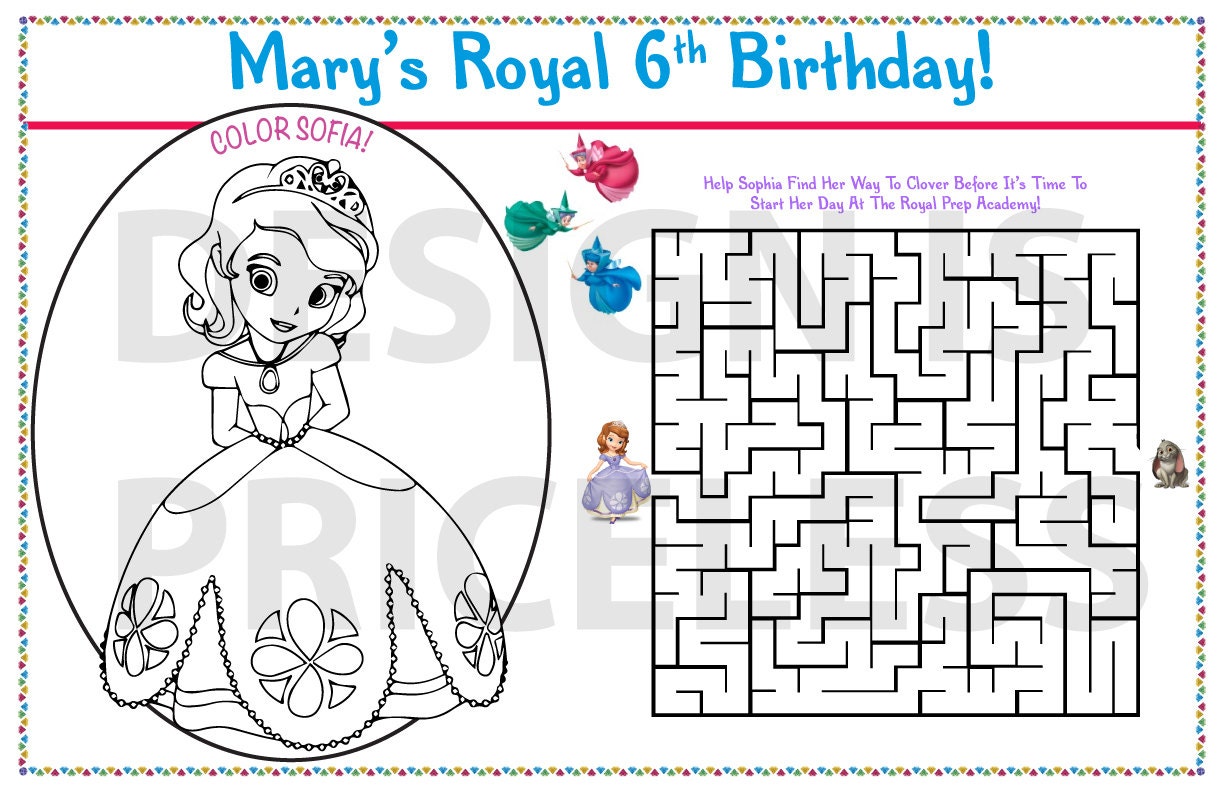 CUSTOMIZED Sofia The First Coloring And By Designispriceless