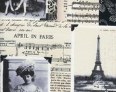 Timeless treasures April in Paris ivory 0,5 m pure Cotton fabric