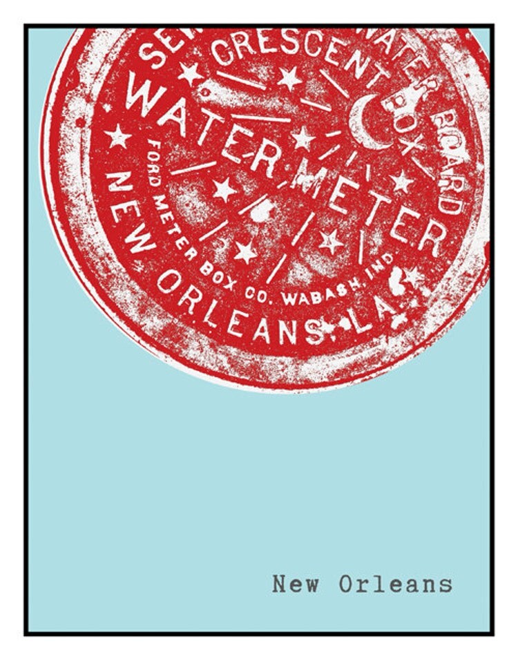 New Orleans Water Meter Art Print Poster by AnInspiredImage
