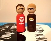 John and Hank Green Wooden Peg Dolls