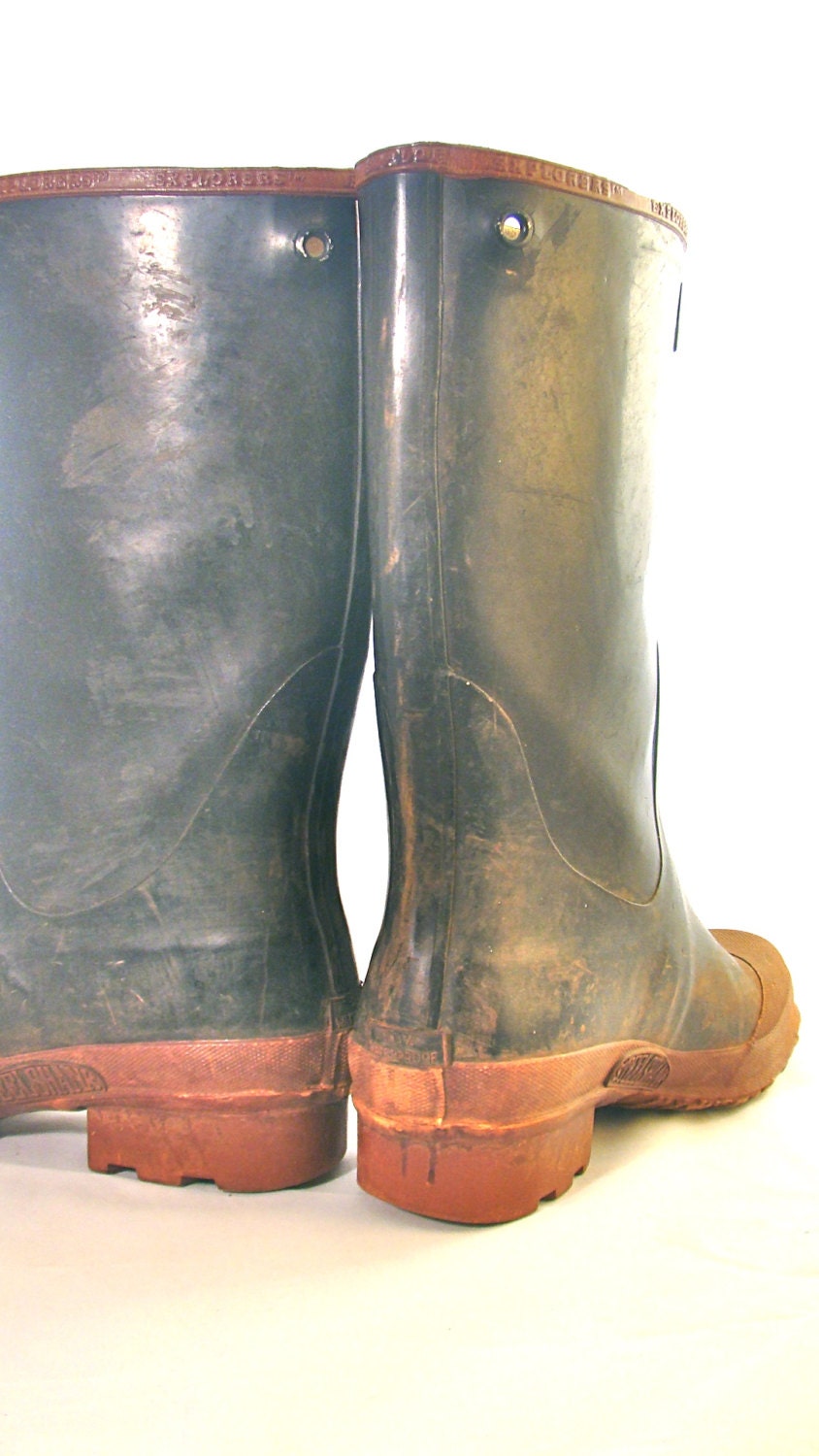 Vintage Explorer Rubber Boots. Steel Shank. Pre-Mudded.