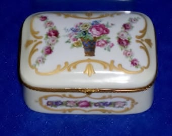 Vintage FBS Hand Painted Porcelain Trinket Box