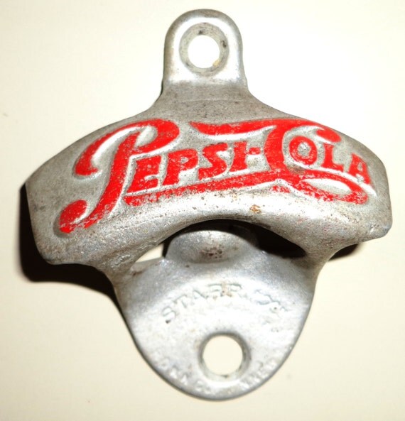 stationary bottle opener vintage by X PEPSI Bottle Starr Wall Cola Opener Mount RetroAnnie Vintage