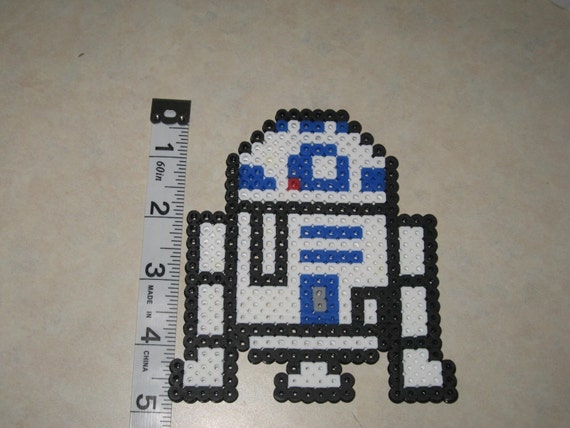 r2d2 bead hama Perler pixel Wars bit Star SHIPPING FREE 8 Bead R2D2