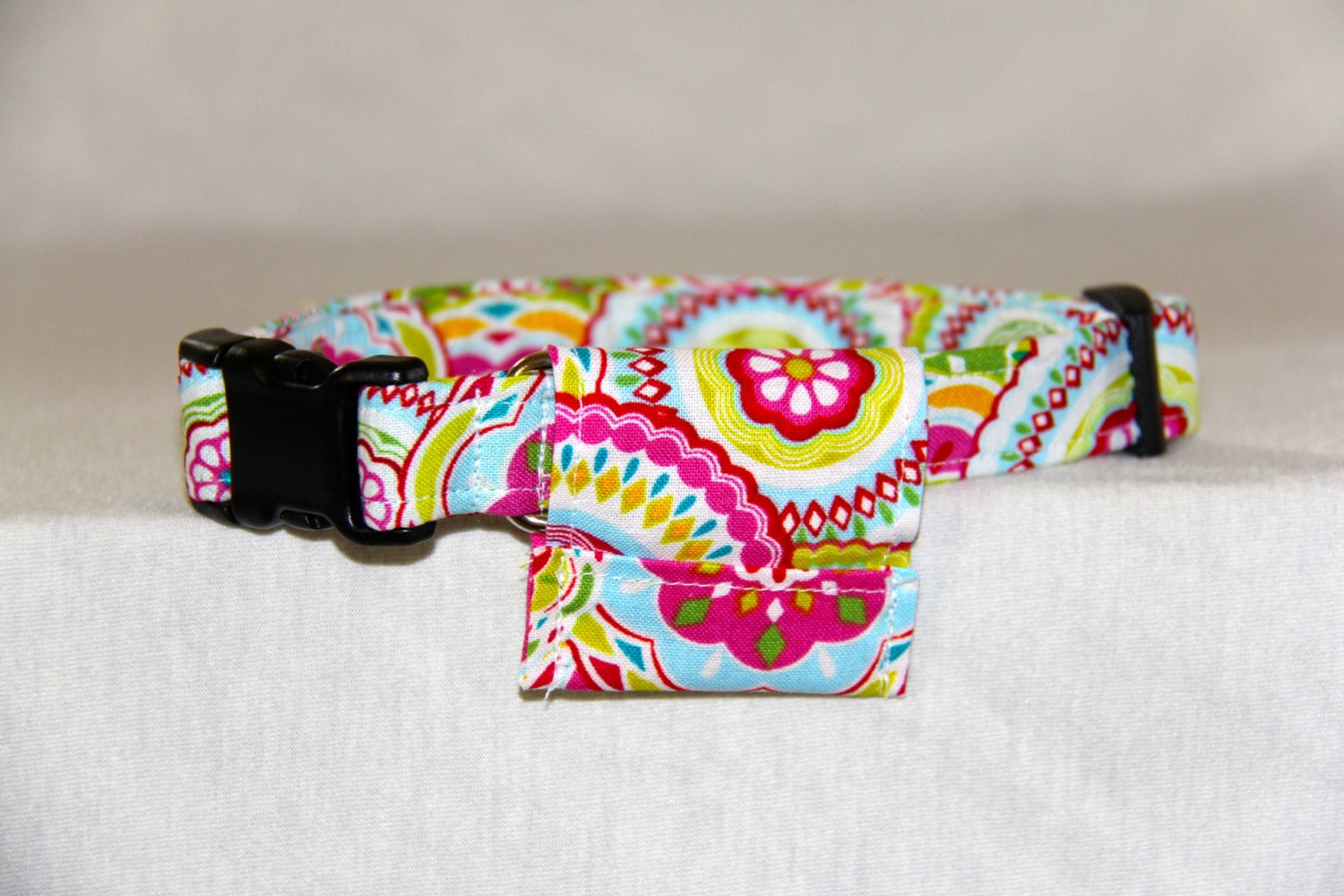 Dog collar with removable ID tag holder dog by BeautifulMutts