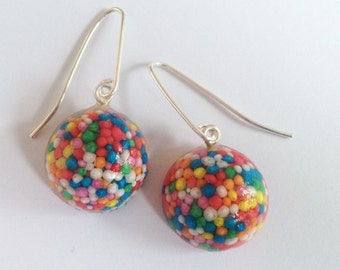Hundreds and Thousands Silver Hook Earrings