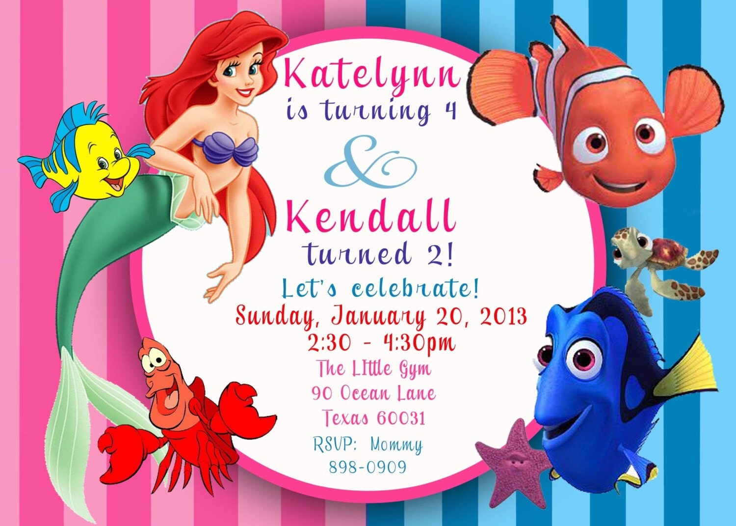 Ariel Birthday Party Invitations 8