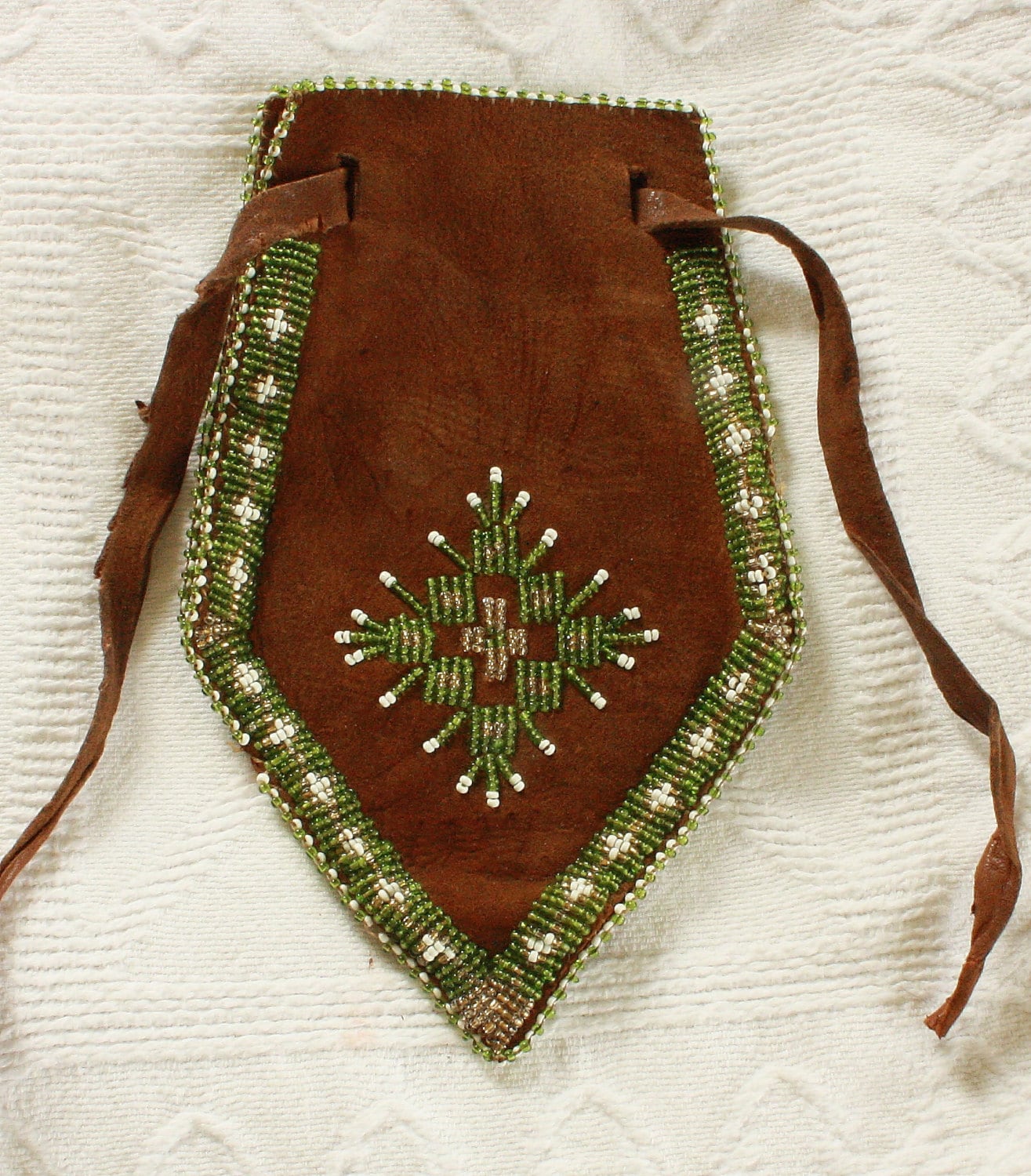 Native American Beaded Coin Purse IUCN Water