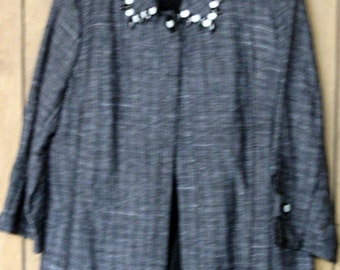 Black and White Beaded Jacket