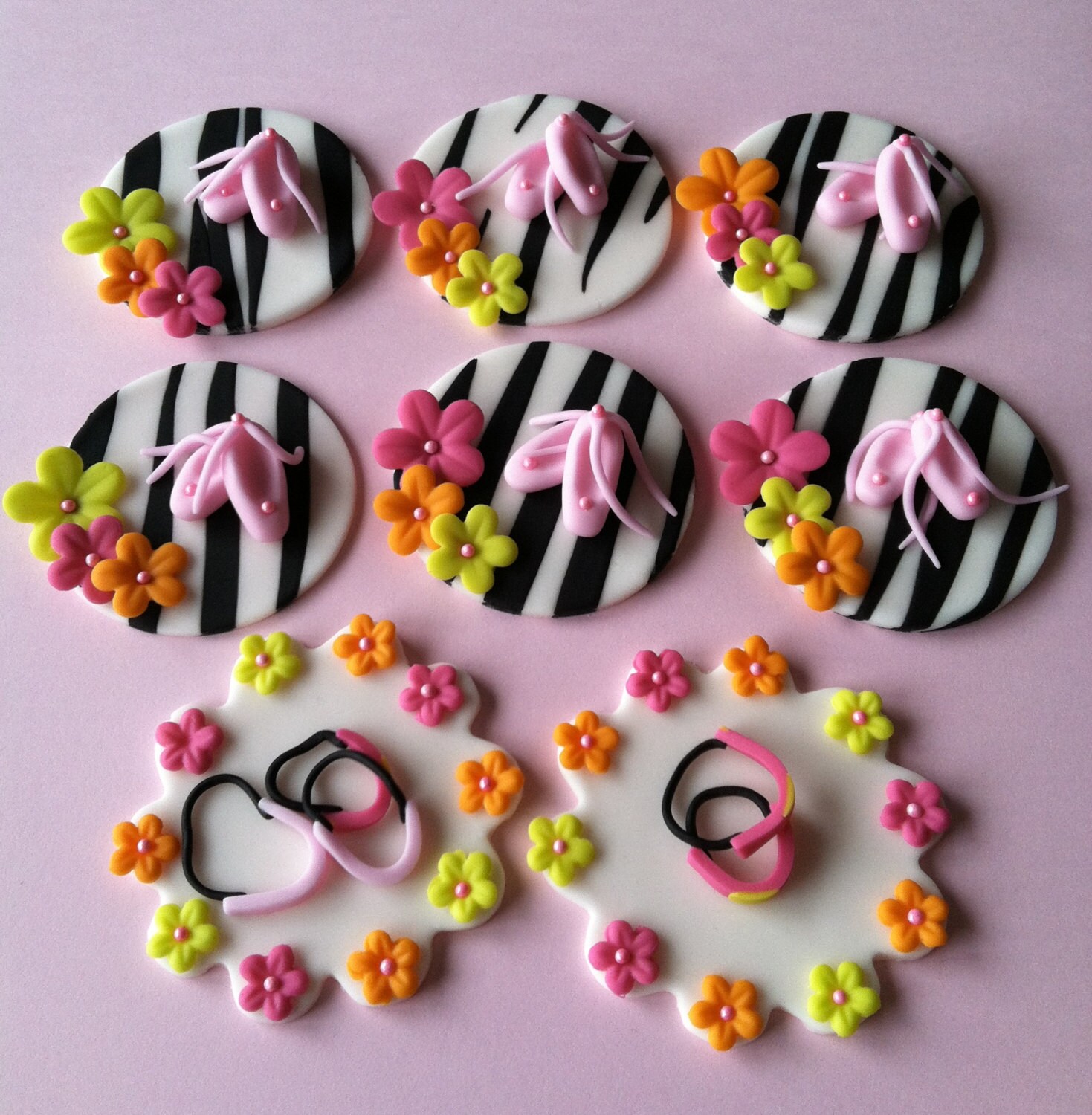 Girly cupcake toppers by CakesbyAngela on Etsy