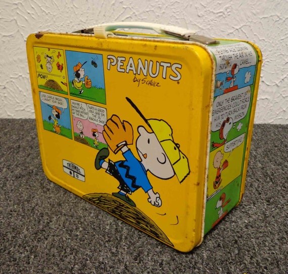 1965 Yellow Metal Peanuts Comic Lunch Box