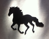 6 inch Black Running Horse Metal Steel Wall Art Ornament Magnet Stencil