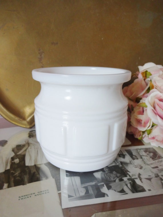 Shabby Chic style milk glass planter utensil by AnnmarieFamilyTree