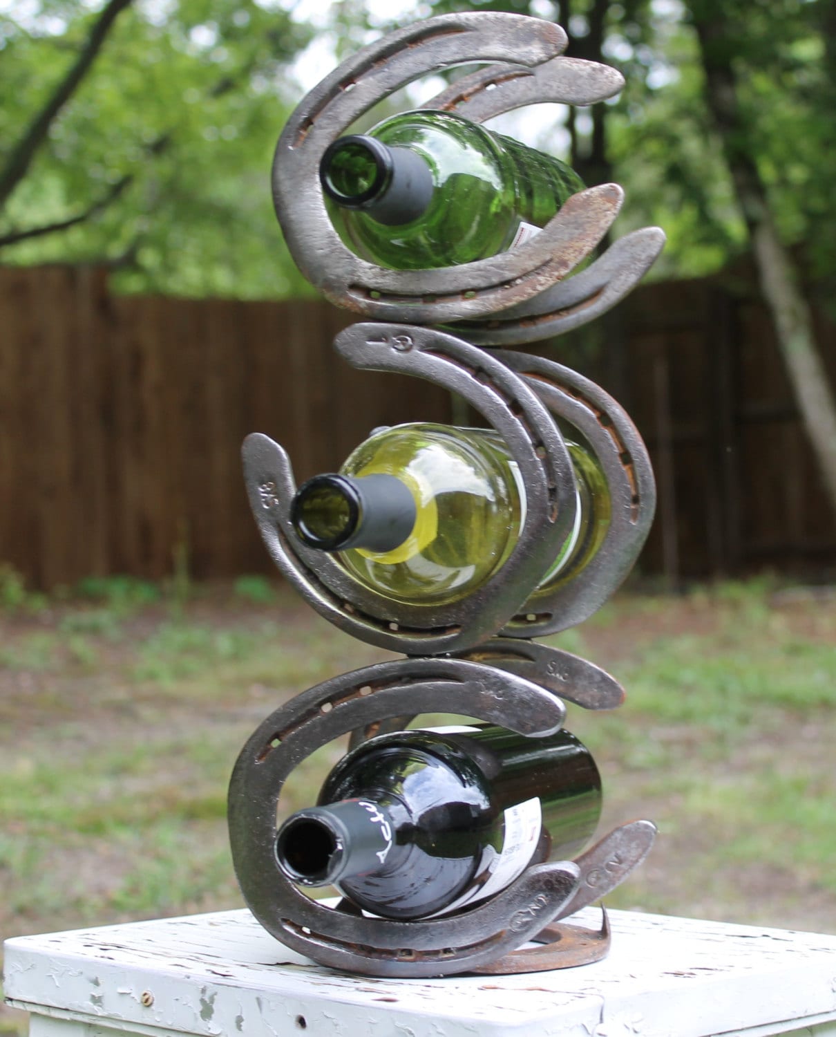 Topsy Turvy Horseshoe Wine Rack