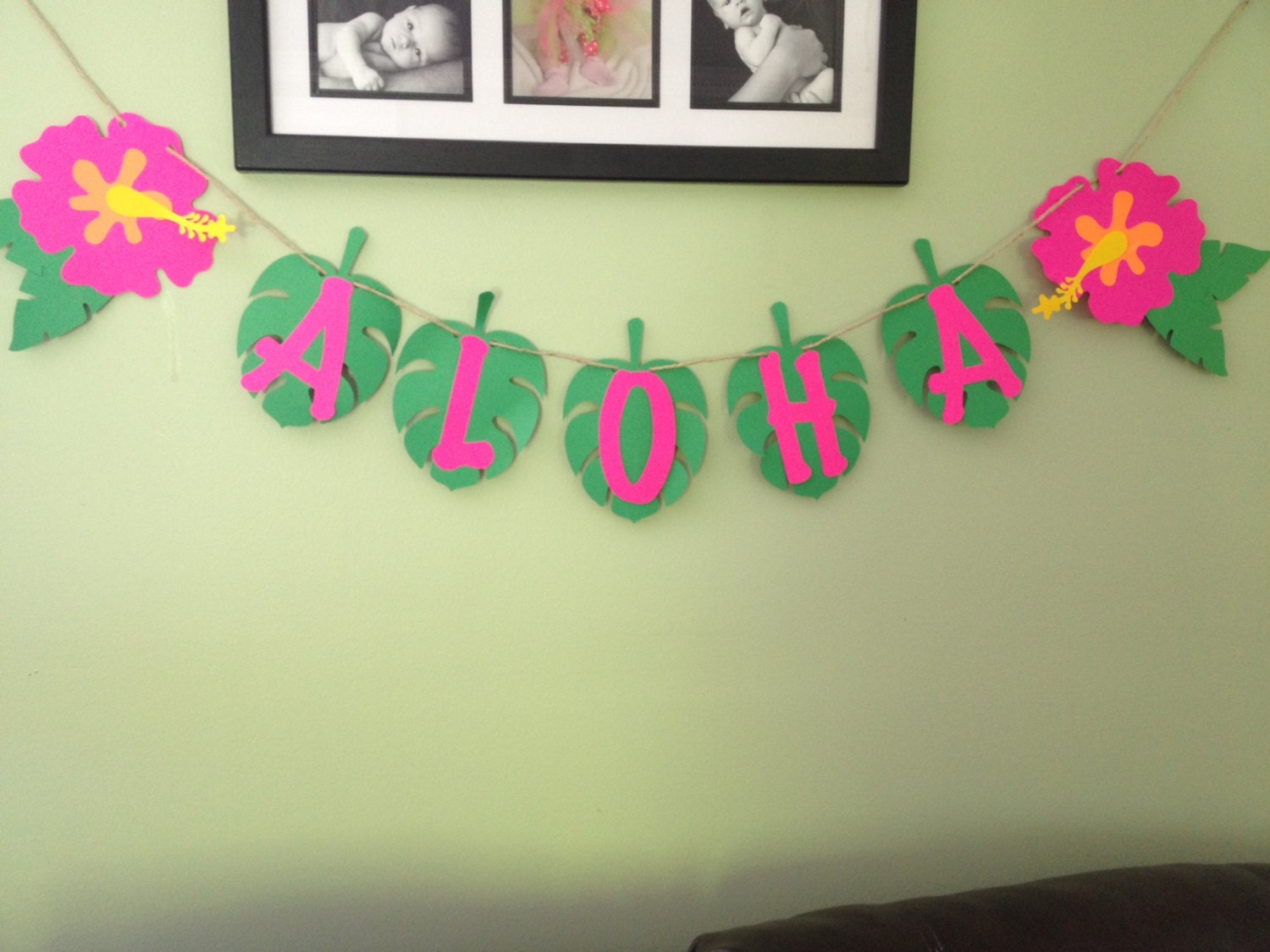 ALOHA Luau hibiscus Party Banner by SweetLeilaniCreation on Etsy