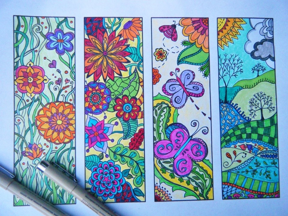 Bookmarks to Print and Color Zentangle Bookmark Coloring