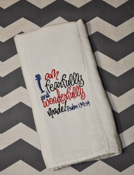 Items similar to Customized Burp Cloth Bible Verse on Etsy