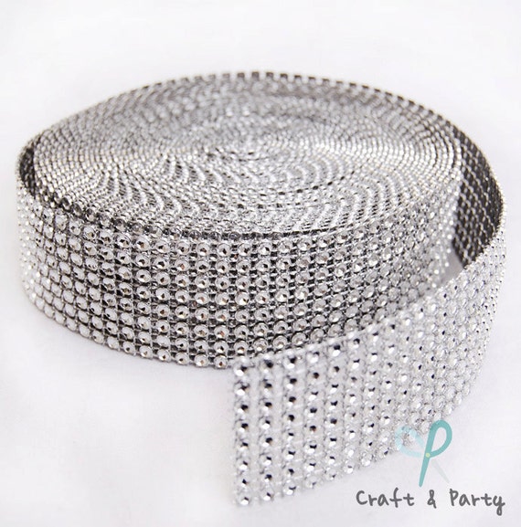 2.5cm Diamond Rhinestone Trim Ribbon - 50cm Roll, Red Stone Gold Chain For DIY Crafts - View #2