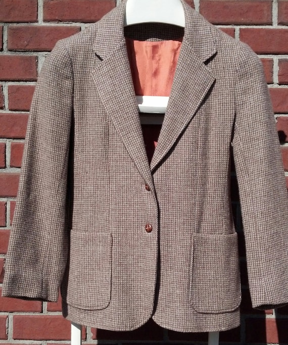 Vintage Women's Brown Tweed Blazer