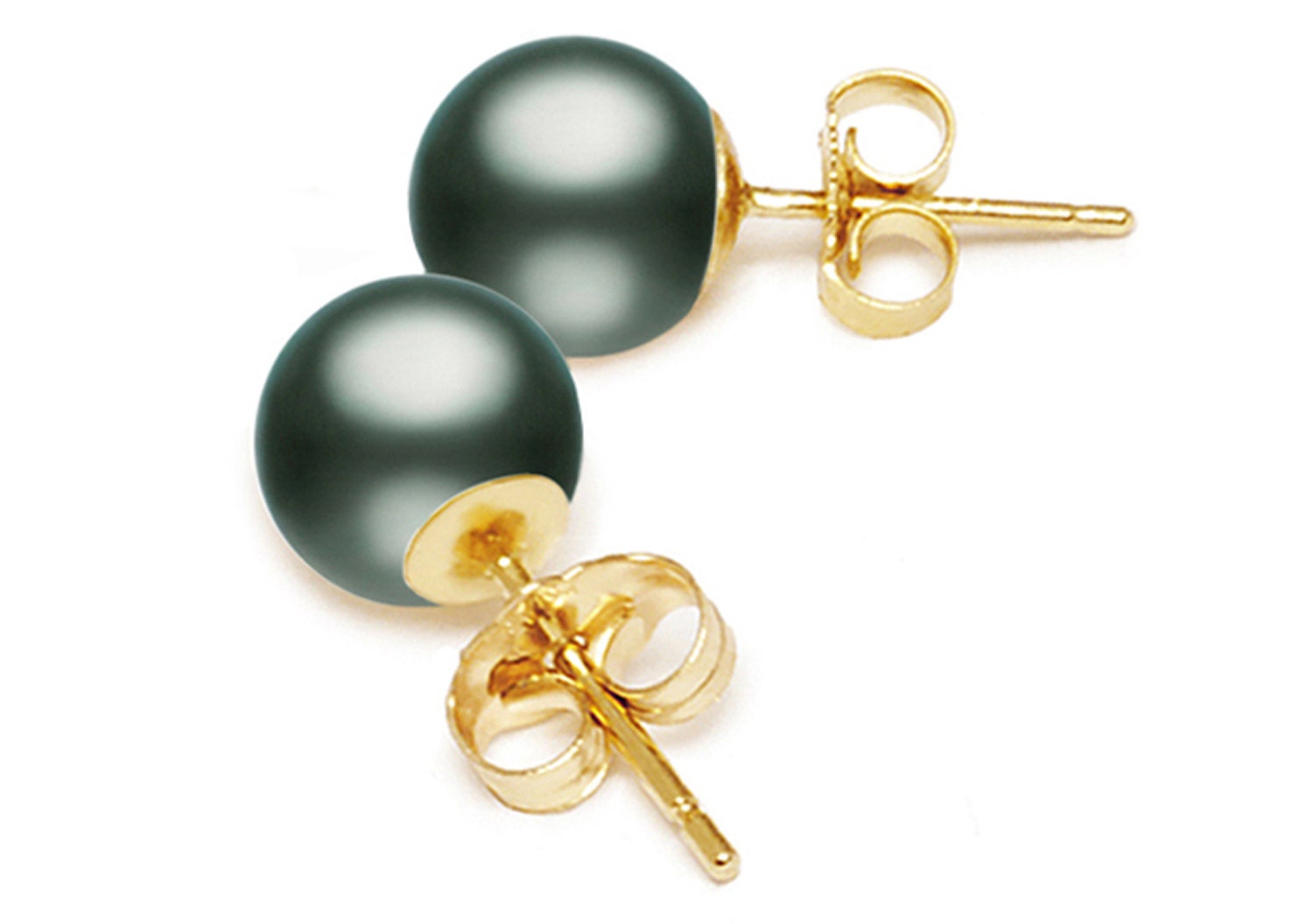Black Tahitian Pearl Stud Earrings 910mm AA by PearlClassic