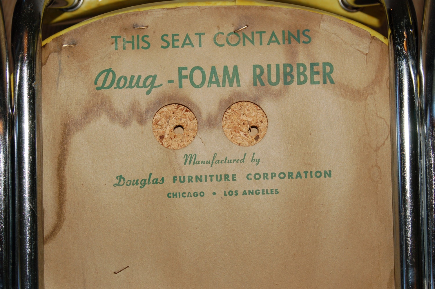 Pair of Retro Douglas Furniture Chrome and Light Lime