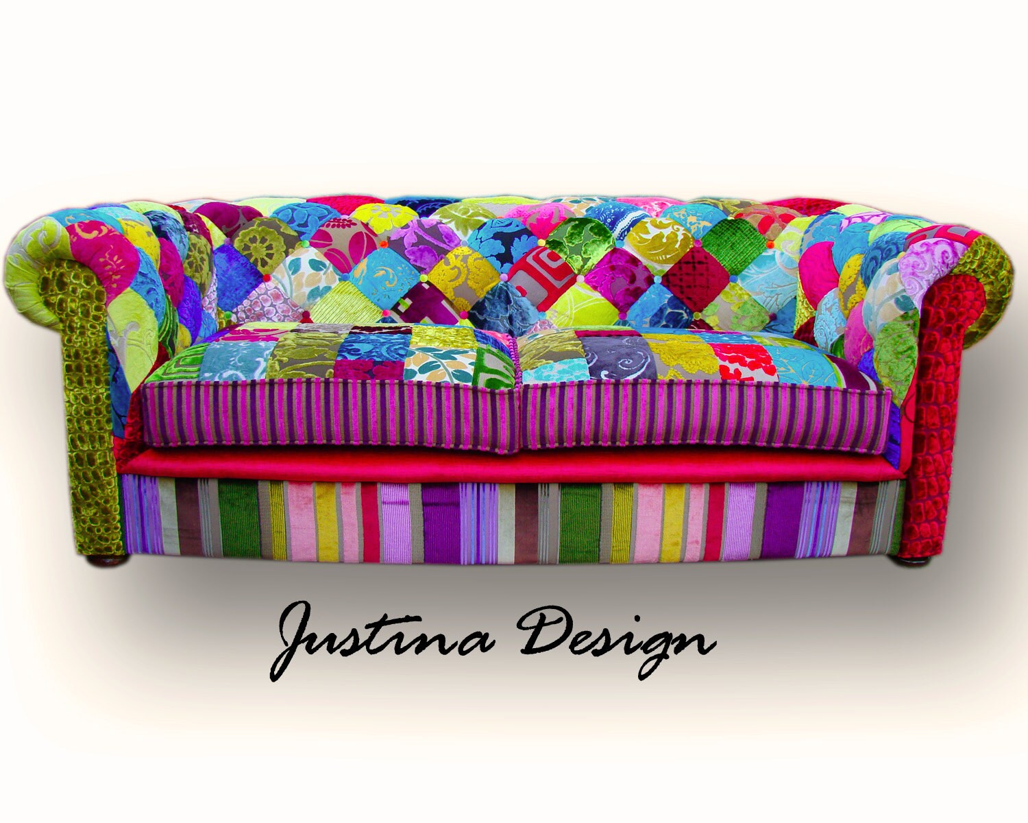 Patchwork Chesterfield Sofa in Designers Guild velvets