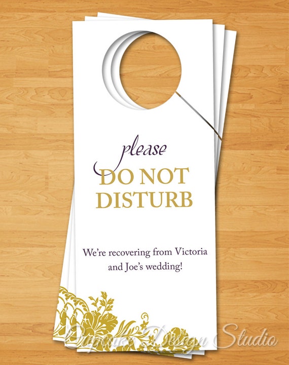 Items similar to Printable Wedding Hotel Door Hanger Romantic